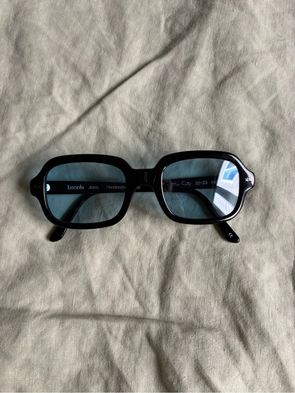 Lexxola Black Frame Sunglasses with Blue Tint Lenses